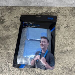 FROGG TOGGS Chilly Mini Cooling Neck Towel, 6 count, 29"x3" Blue - 6 Pack